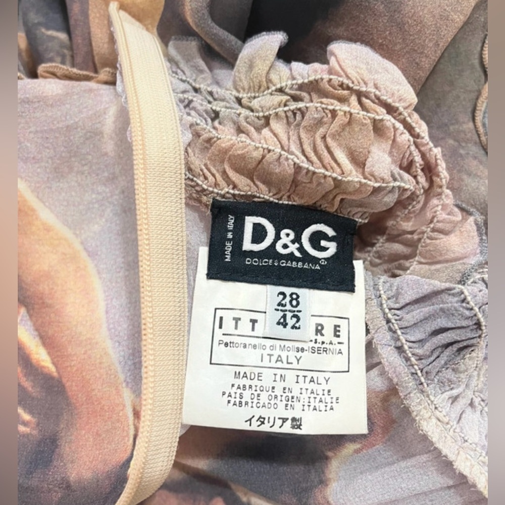 RARE Dolce & Gabbana 1993 Birth of Venus Chiffon High Neck Top - Picture 6 of 9